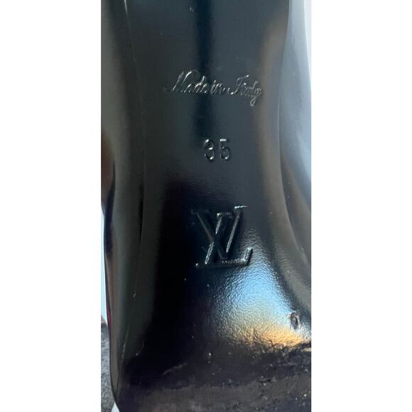 Louis Vuitton Heartbreaker Black Leather Slip On Stiletto Heel Pump Shoes Sz 5 - Picture 12 of 13
